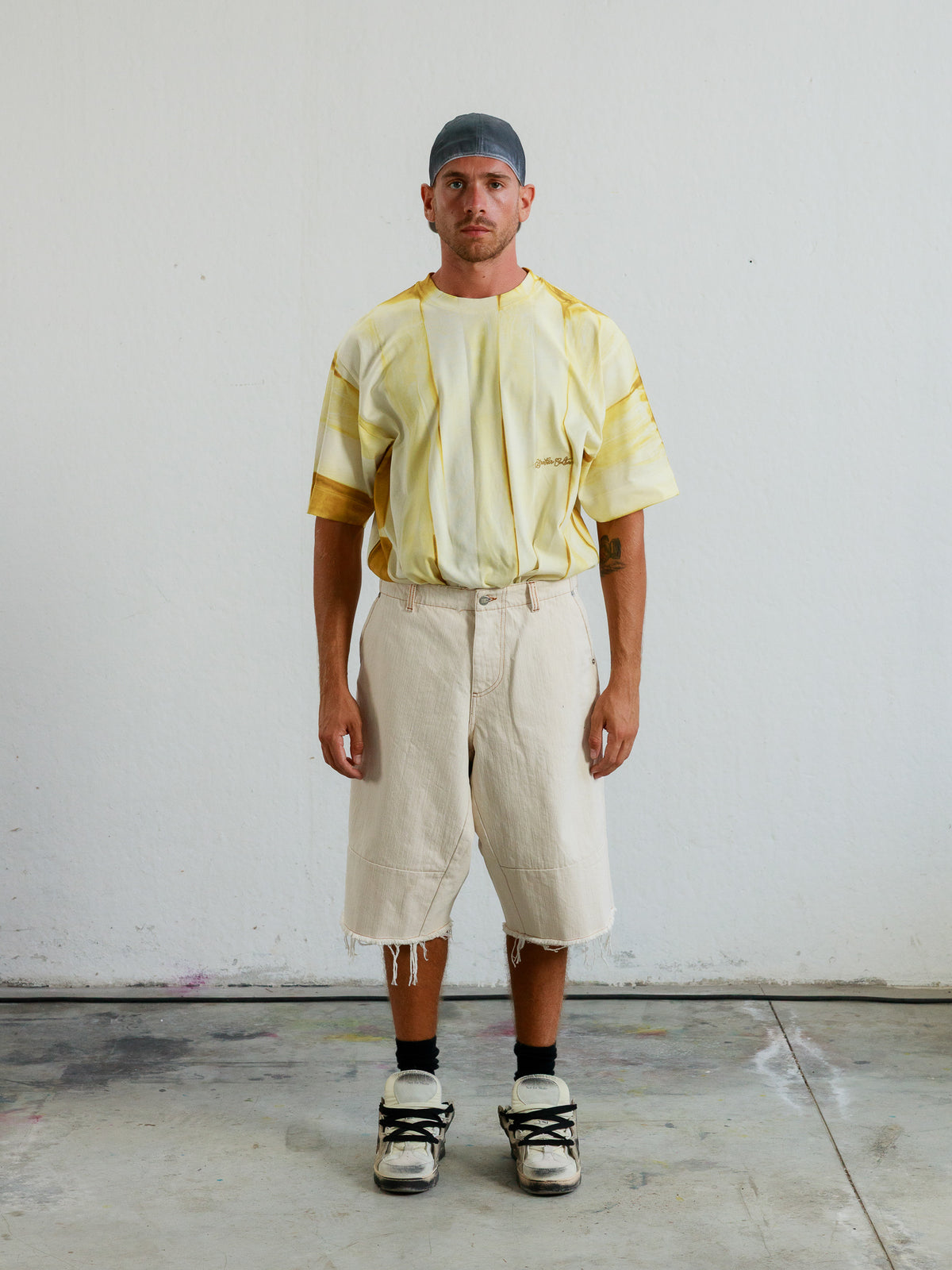 LEON - WHITE CANVAS JORTS