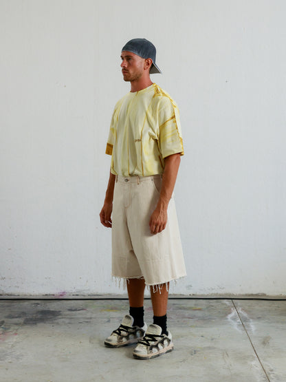 LEON - WHITE CANVAS JORTS