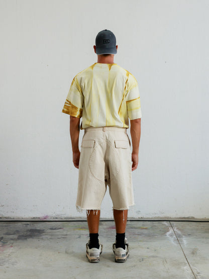 LEON - WHITE CANVAS JORTS