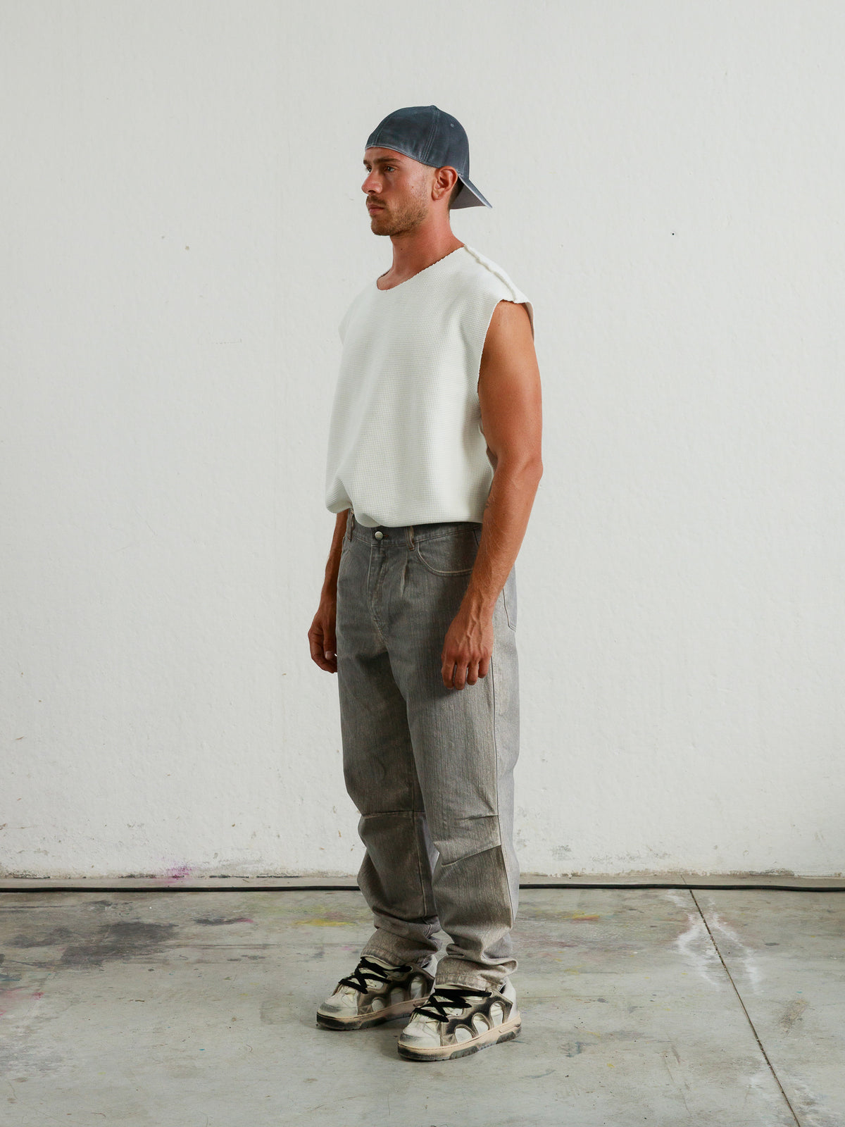 LUCAS - LIGHT GRAY CANVAS PANTS